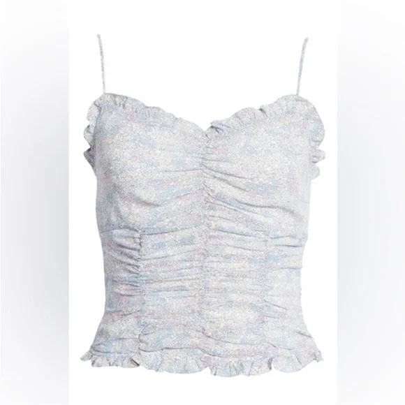 NWT Ruched Floral Camisole - Blue Multi Ditsy - Picture 2 of 7